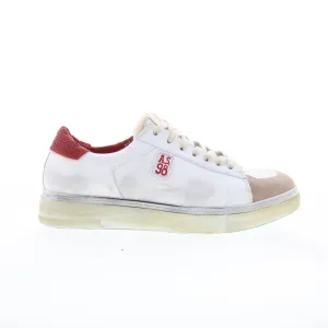 A.S. 98 Flanch Mens White Leather Lace Up Lifestyle Sneakers Shoes