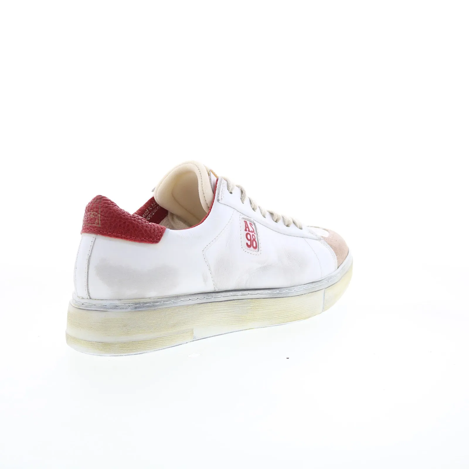 A.S. 98 Flanch Mens White Leather Lace Up Lifestyle Sneakers Shoes