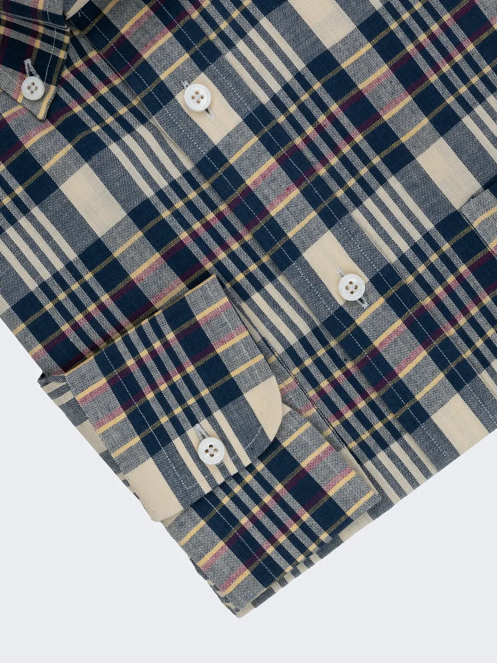 Cream & Blue Madras Check