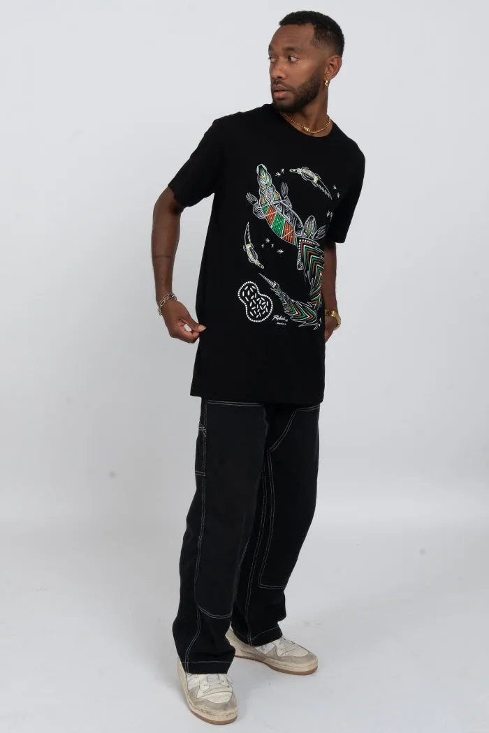 Croc Country Black Cotton Crew Neck Unisex T-Shirt
