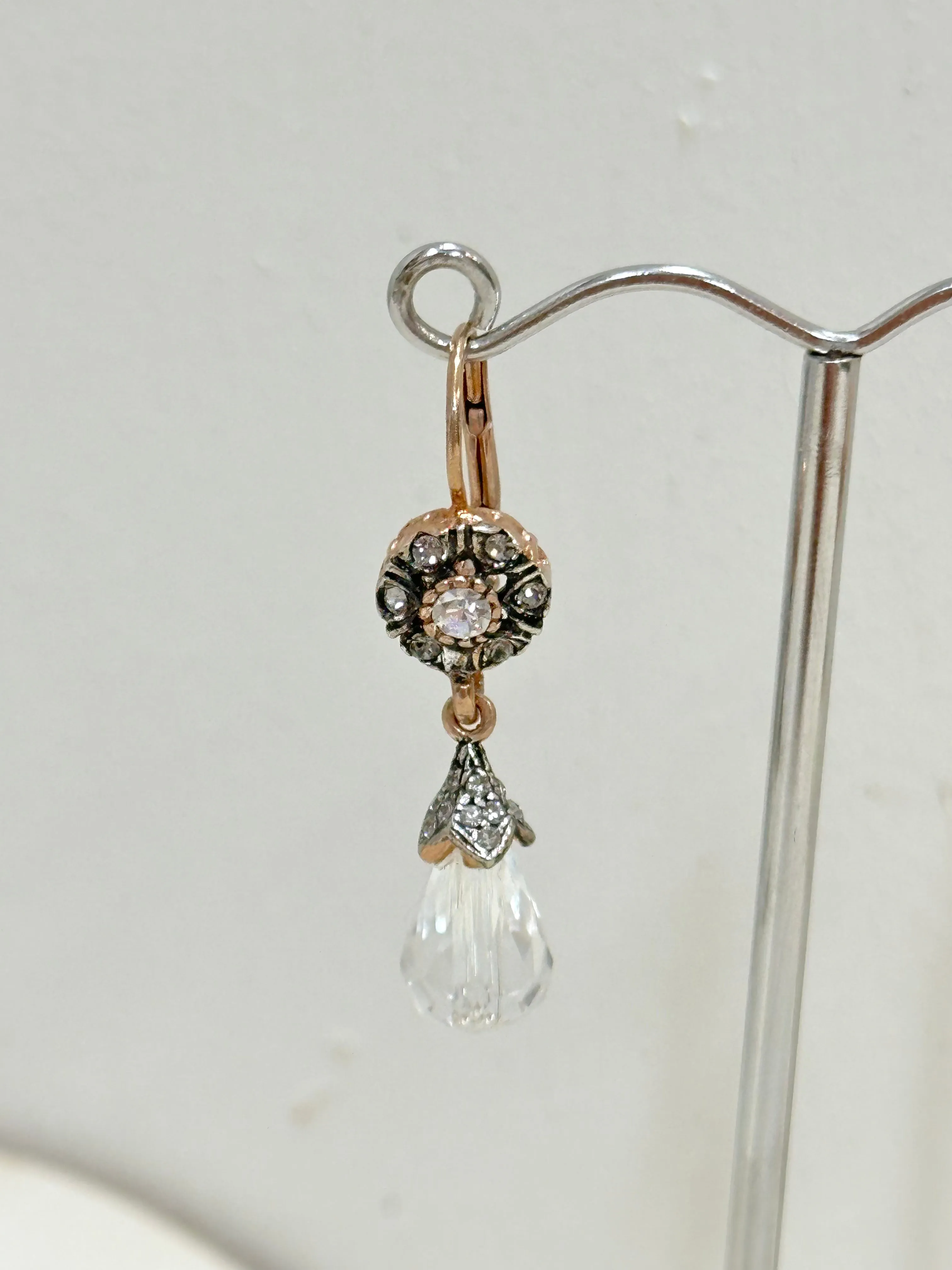 Italian Crystal & Fume Drop Earrings