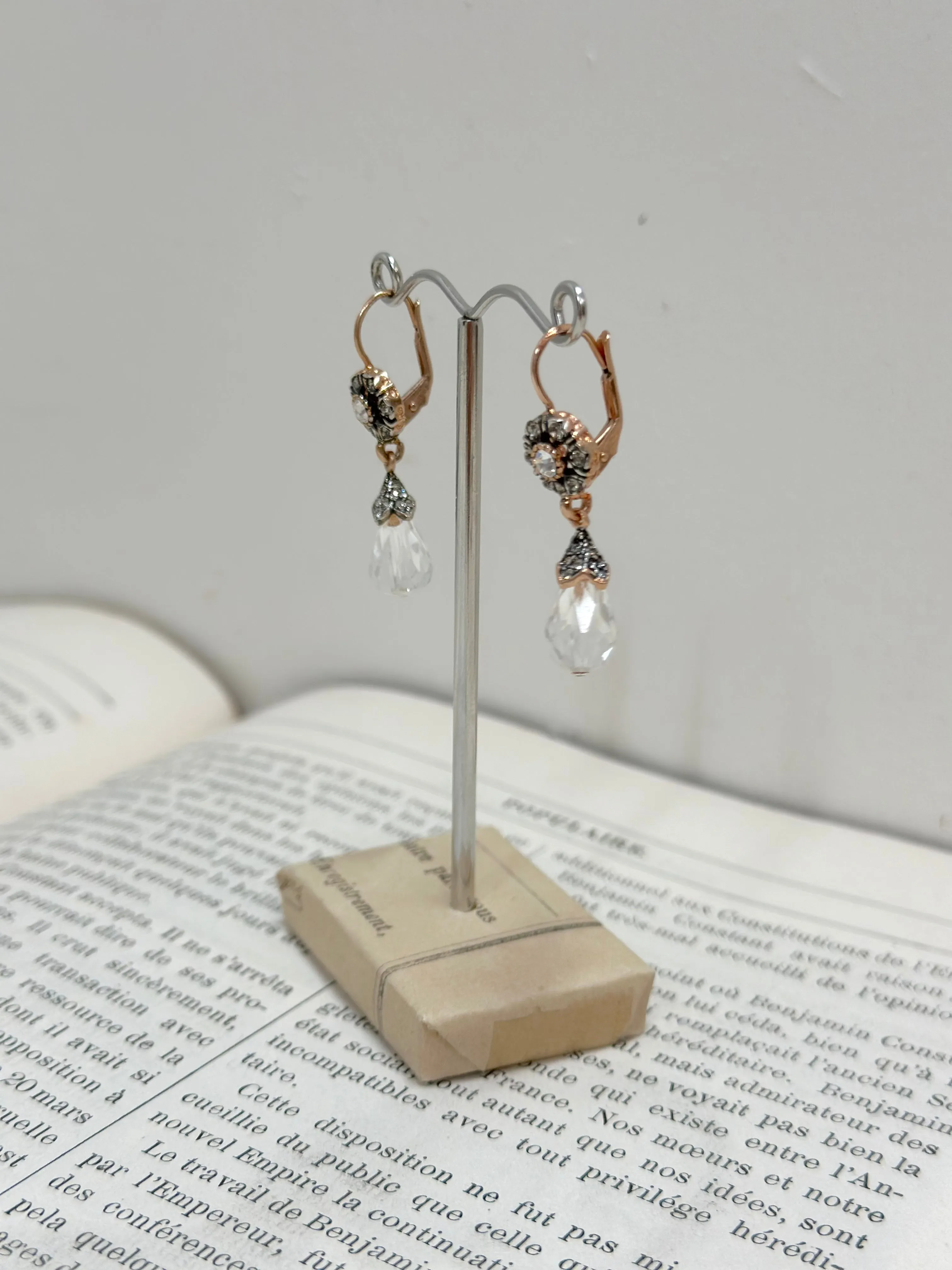 Italian Crystal & Fume Drop Earrings