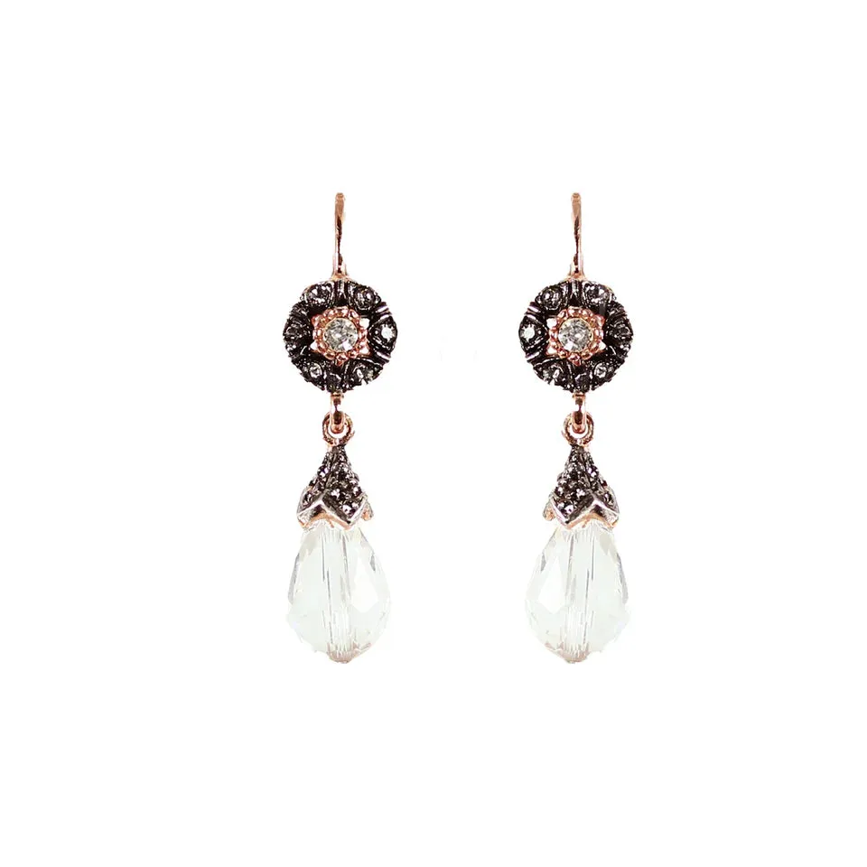 Italian Crystal & Fume Drop Earrings