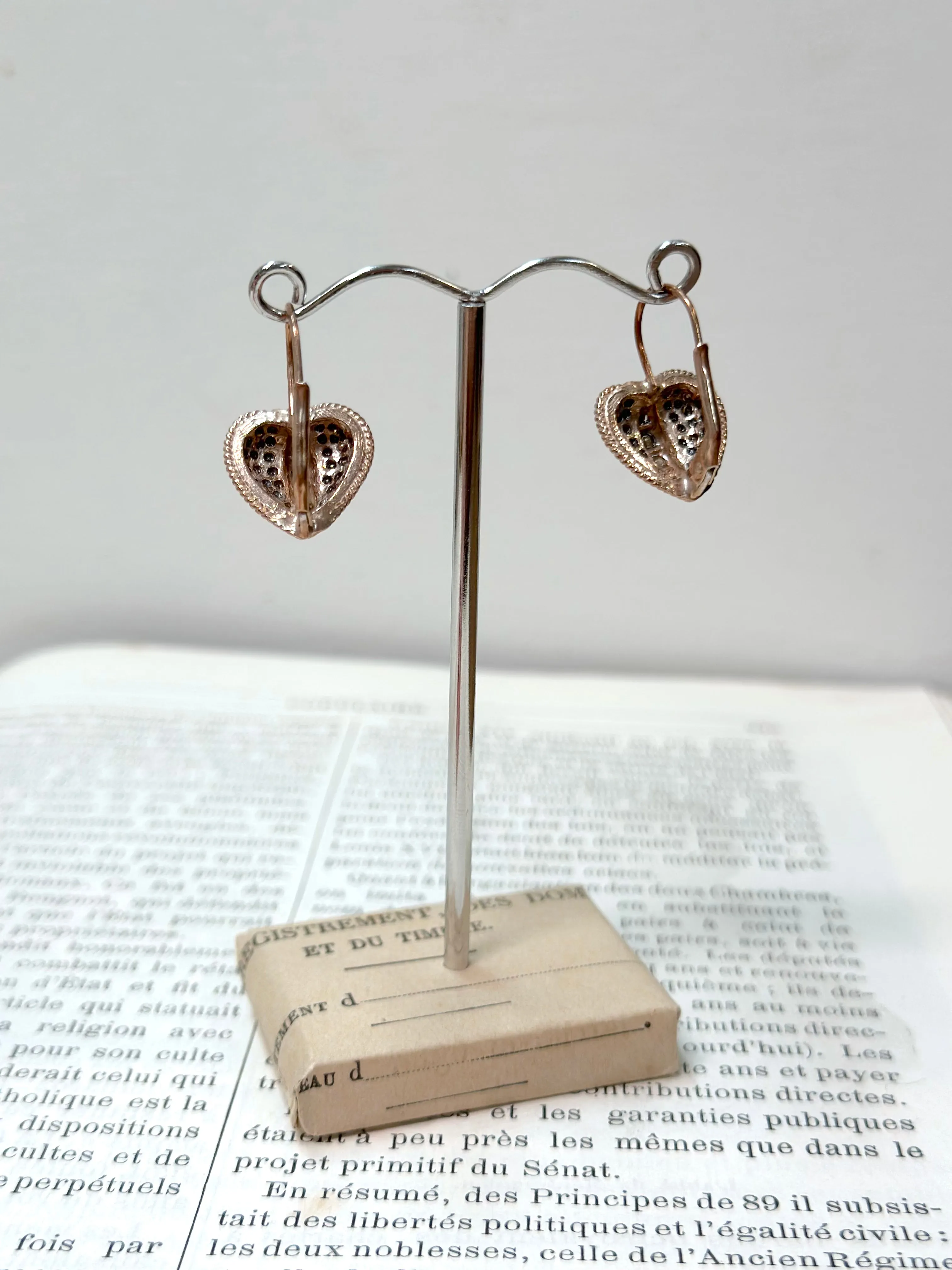 Italian Crystal Heart Drop Earrings