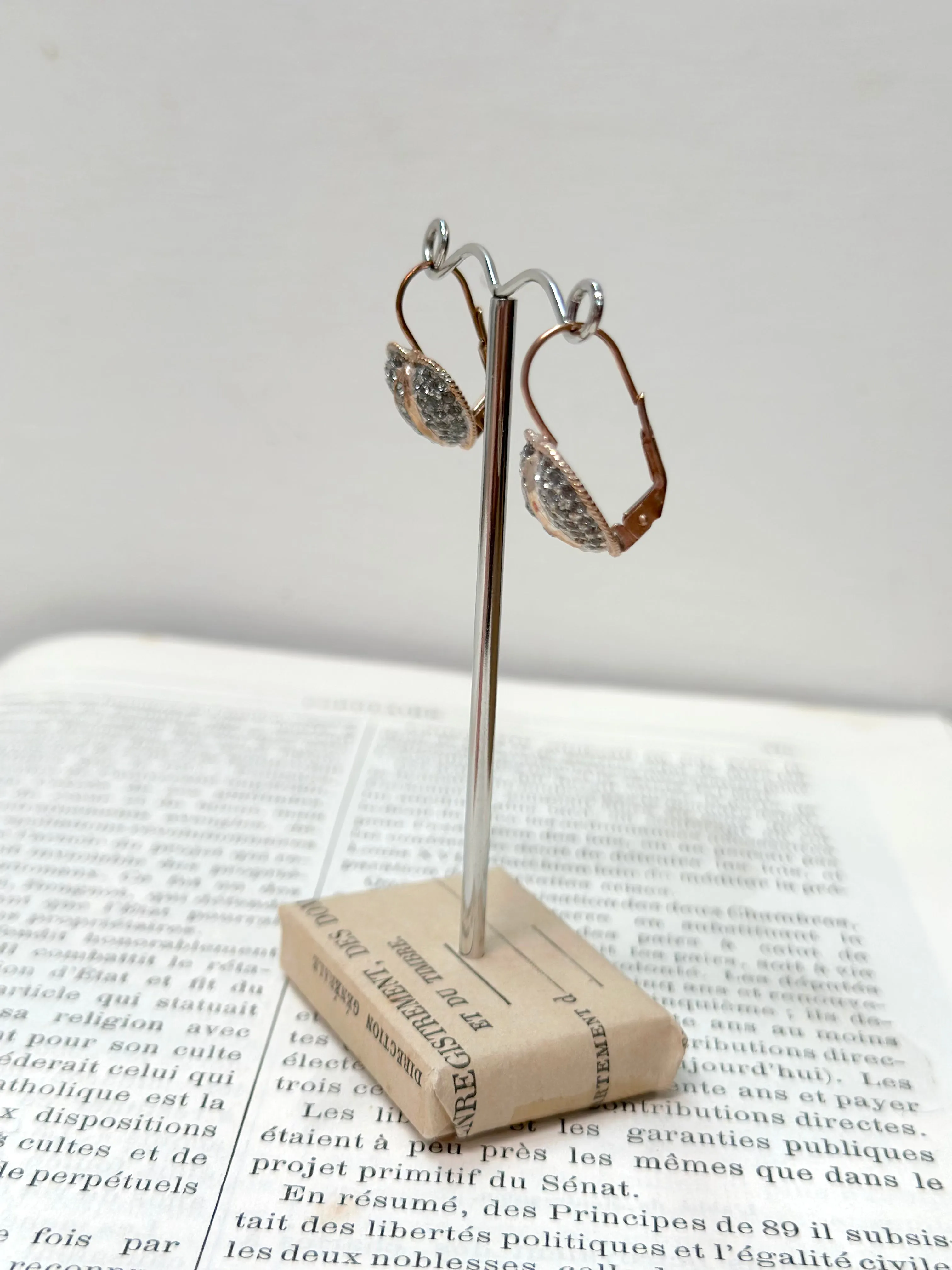 Italian Crystal Heart Drop Earrings