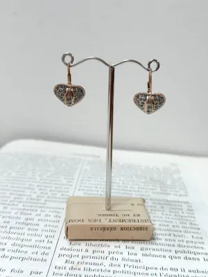 Italian Crystal Heart Drop Earrings