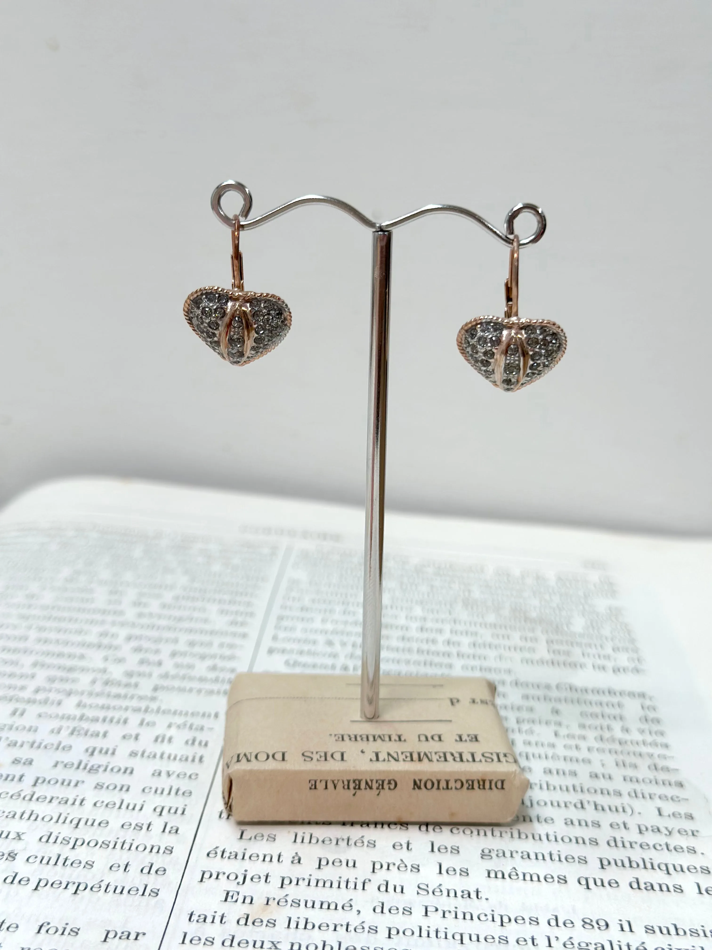 Italian Crystal Heart Drop Earrings