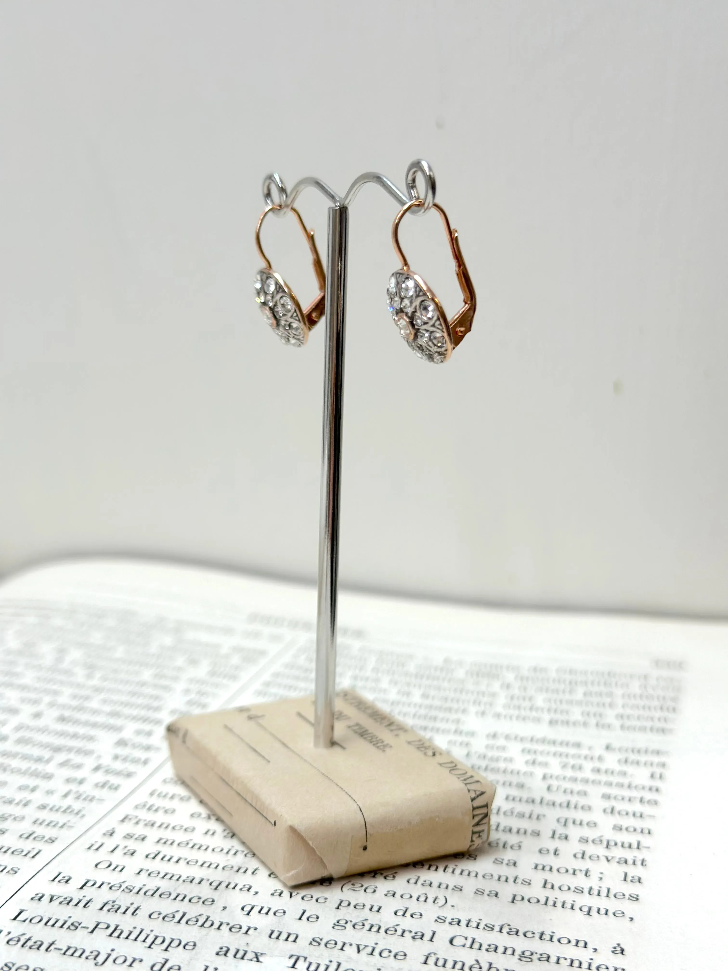 Italian Round Small Crystal Earrings