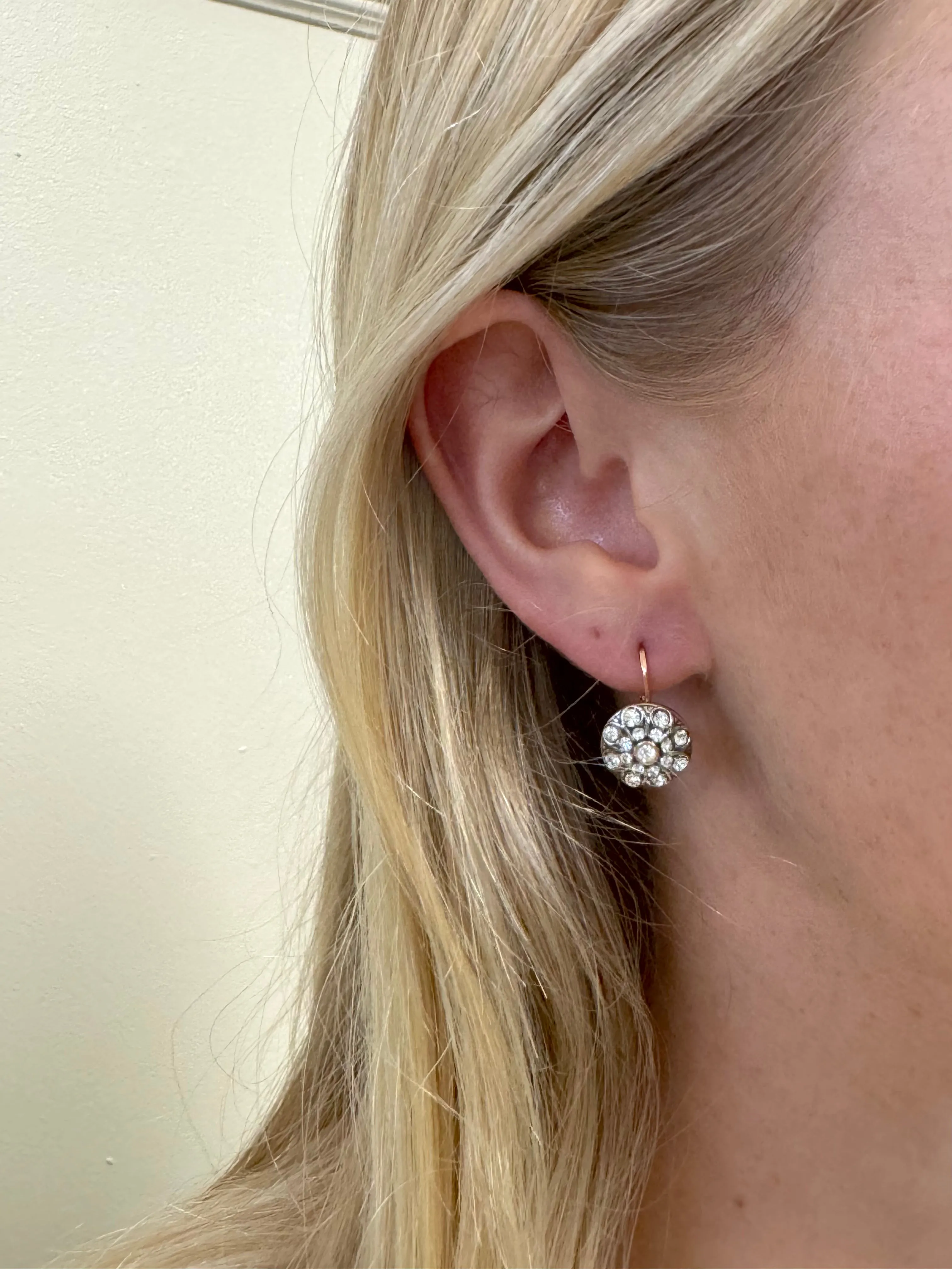 Italian Round Small Crystal Earrings