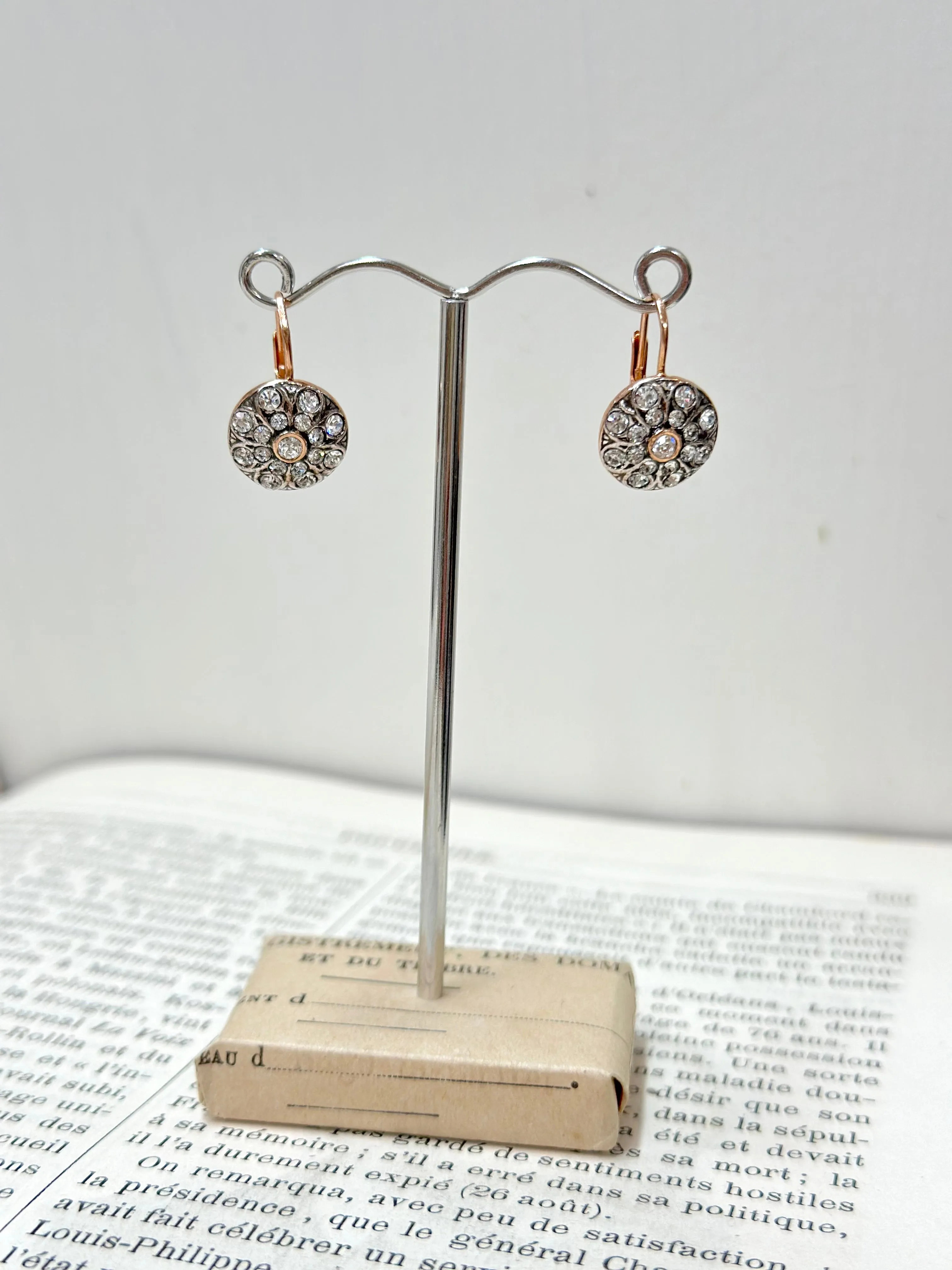 Italian Round Small Crystal Earrings