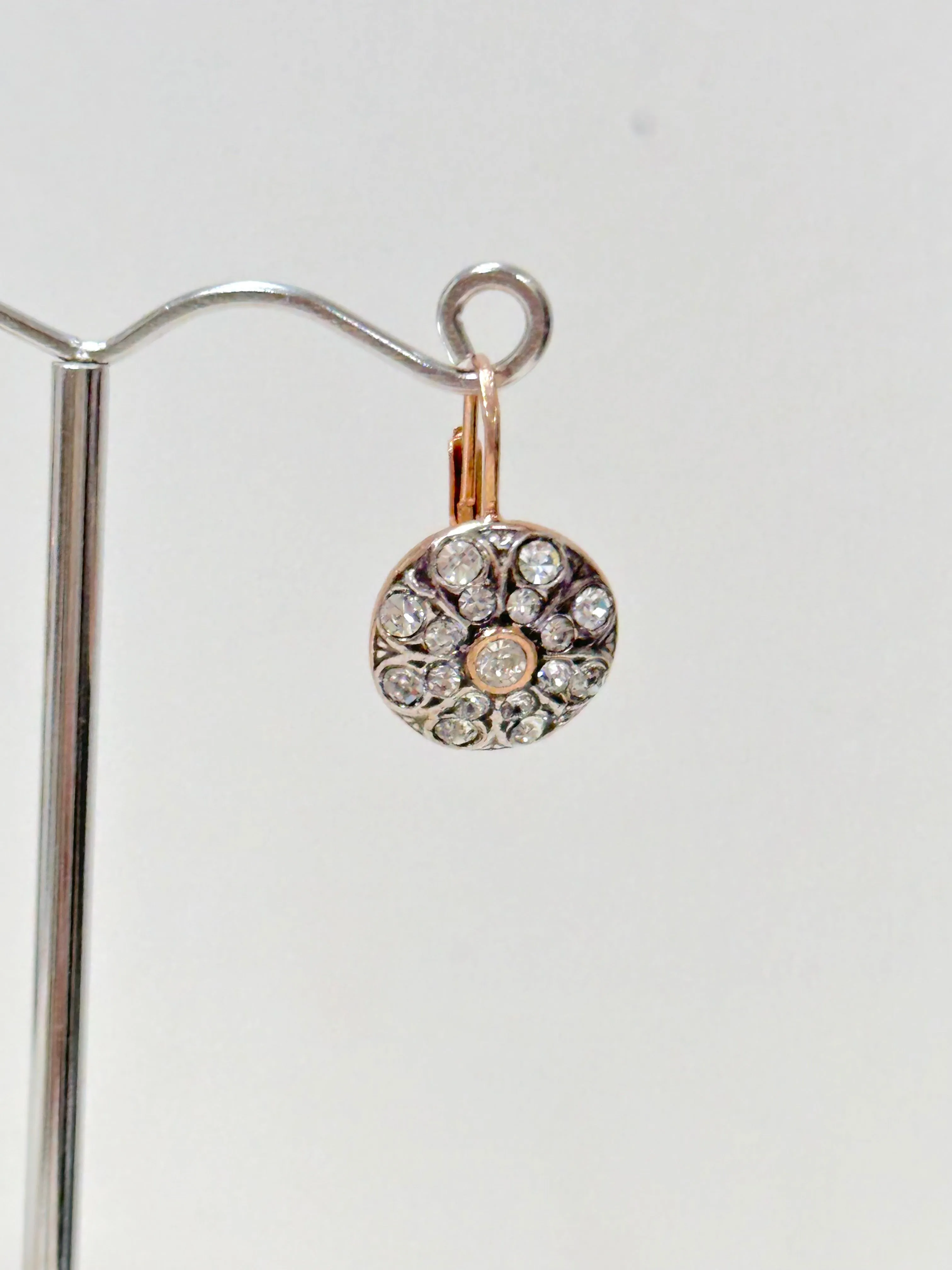 Italian Round Small Crystal Earrings