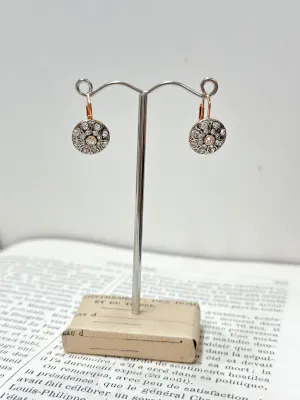 Italian Round Small Crystal Earrings
