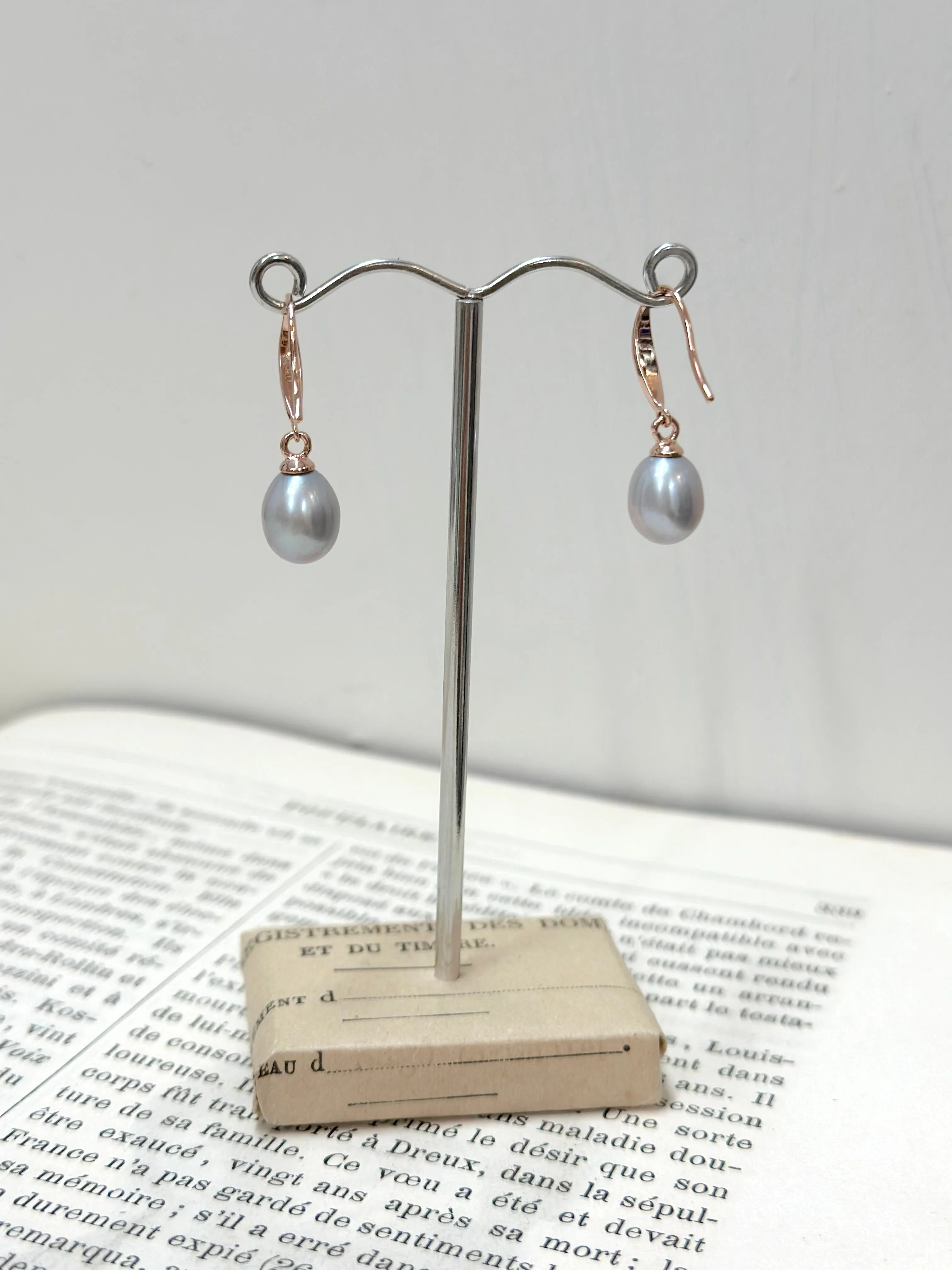 Italian Silver Pearl Drop Earrings