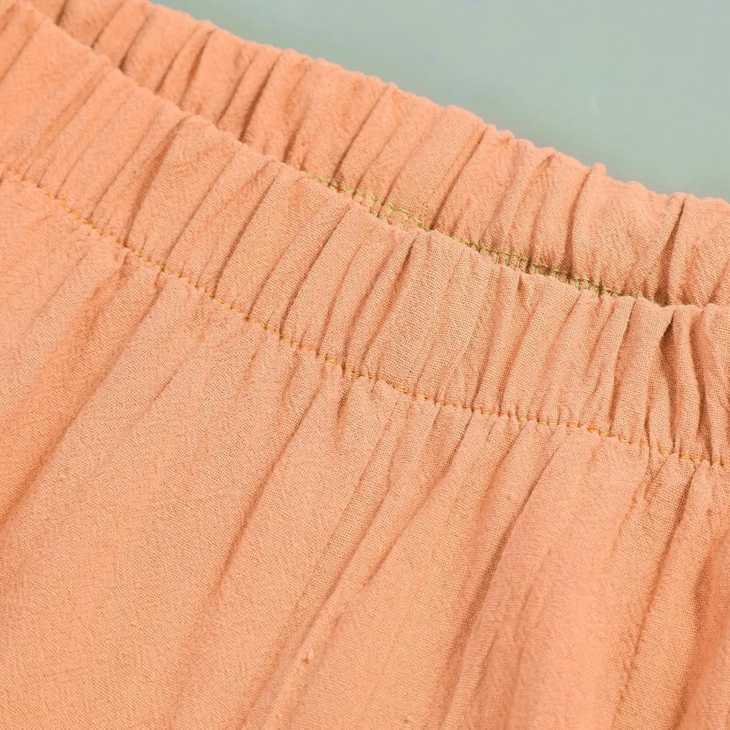Linen Capri Pants Womens Casual Summer Trendy Elastic Waist Loose Trouser Lounge Athletic Yoga Pants Beach Plus Size