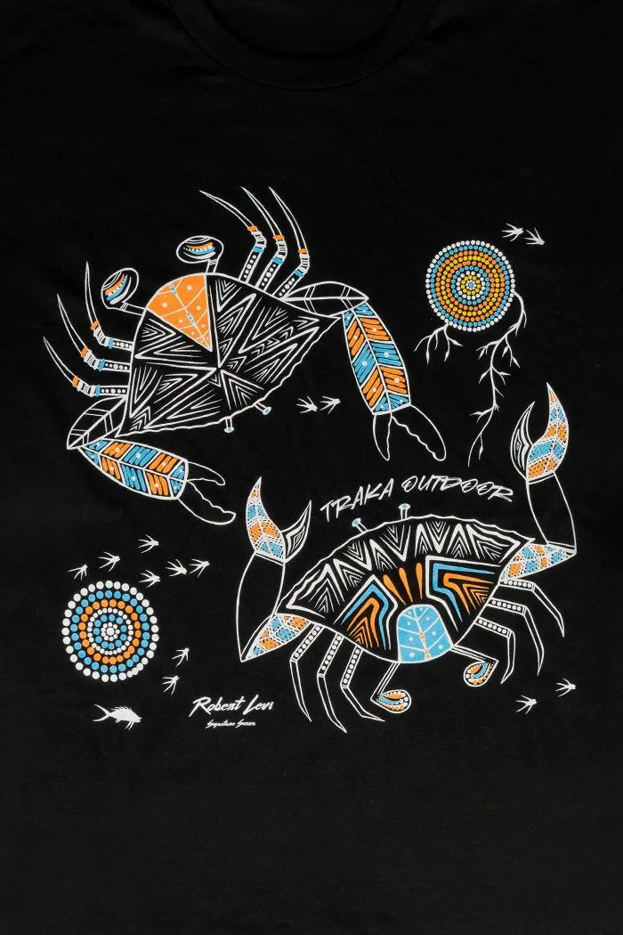 Mudcrab Black Cotton Crew Neck Unisex T-Shirt