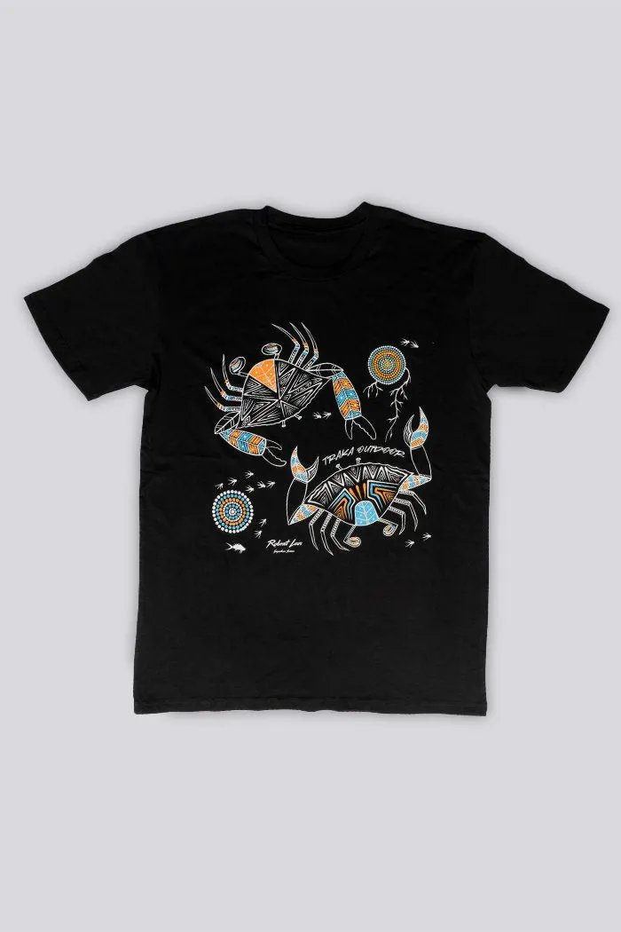 Mudcrab Black Cotton Crew Neck Unisex T-Shirt