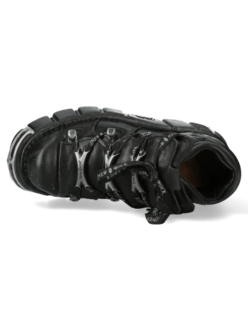 NEW ROCK Rugged Black Platform Boots with Industrial Charm