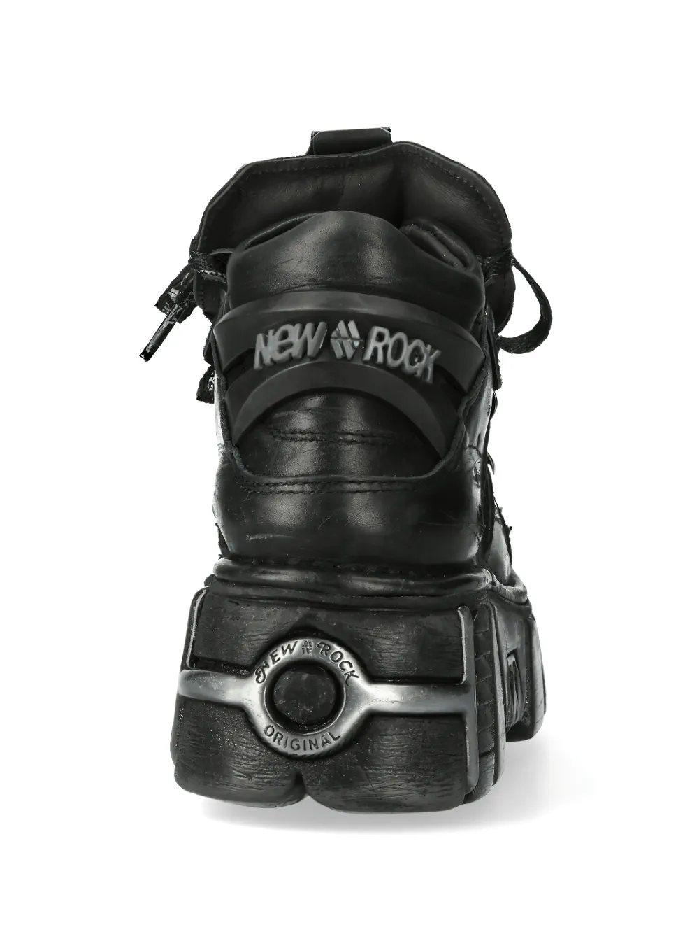 NEW ROCK Rugged Black Platform Boots with Industrial Charm
