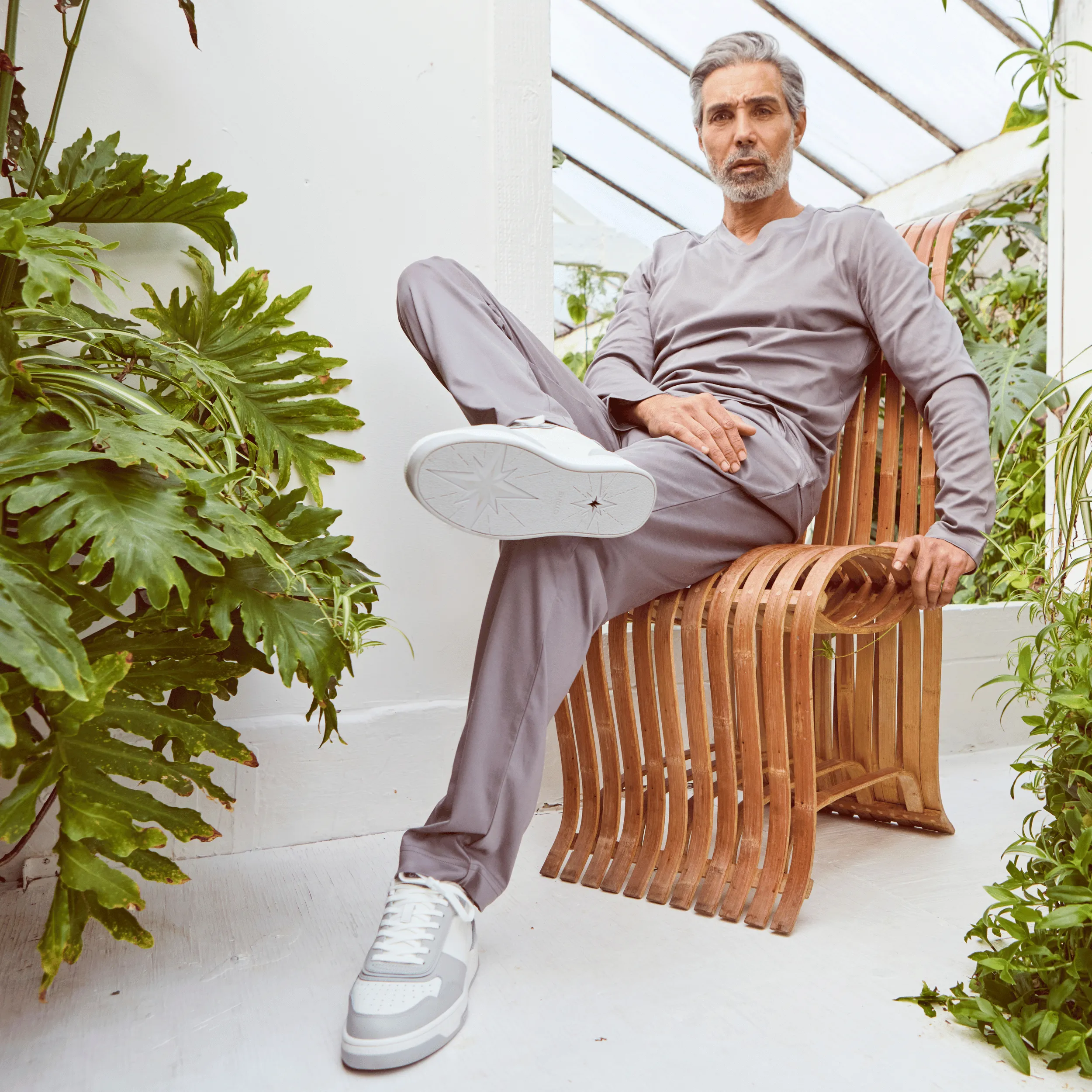 Orgonite Manifest Sneaker in White/Grey/Leather