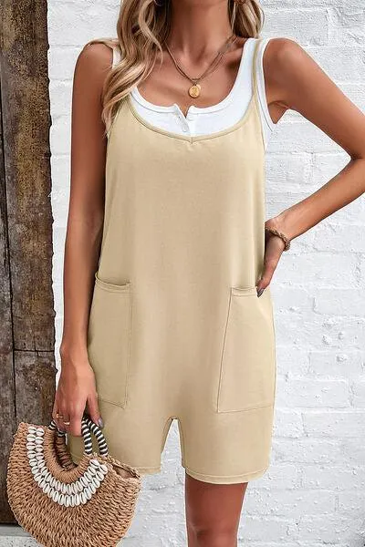 Summer Chill Sleeveless Scoop Neck Cami Romper