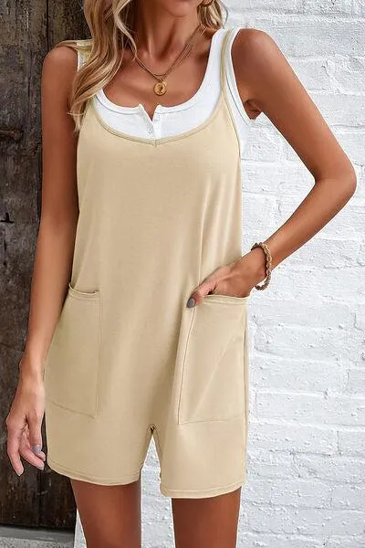 Summer Chill Sleeveless Scoop Neck Cami Romper