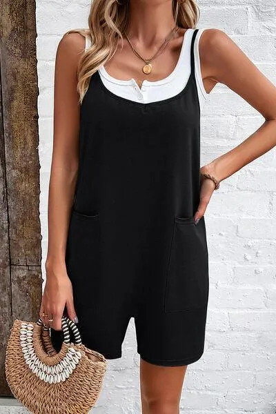 Summer Chill Sleeveless Scoop Neck Cami Romper