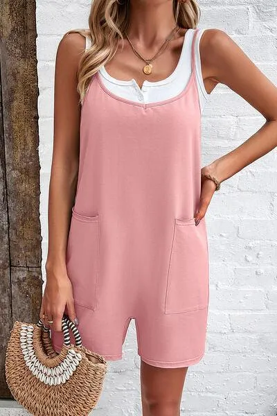 Summer Chill Sleeveless Scoop Neck Cami Romper